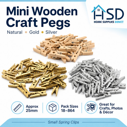 Mini pegs natural - wooden, craft