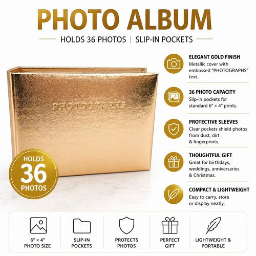 Gold photo album - album, 36