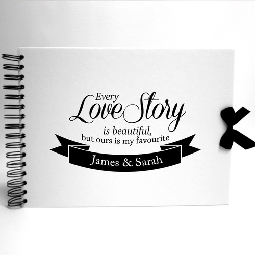 Personalised white scrapbook - white,